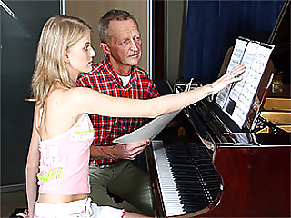 Cute Golden-haired Teenie Acquires Screwed Doggy position By Her Mature Piano Teacher